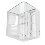 Mars Gaming MC-INFINIOLITE Case Tower ATX - Struttura a doppia camera - Vetro temperato curvo e superiore - USB-C - USB 3.0 - USB 2.0 - Audio HD - 355x293x350 mm - Colore bianco