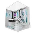 Mars Gaming MC-INFINIOLITE Case Tower ATX - Struttura a doppia camera - Vetro temperato curvo e superiore - USB-C - USB 3.0 - USB 2.0 - Audio HD - 355x293x350 mm - Colore bianco - immagine 2