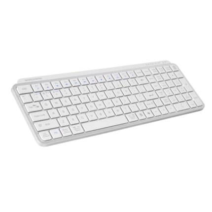Mars Gaming MK-SILENKEYS Tastiera completa wireless - Bluetooth - Disposizione francese AZERTY FR - 720mAh - Tasti silenziosi a profilo ribassato - Tasti di scelta rapida - 384x132x24mm - Colore bianco