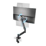 Mars Gaming MARMPRO1 Supporto da tavolo con braccio articolato per monitor fino a 32" - Accessori inclusi - Articolato a 360° - VESA 100x100 - Molla a gas - 480x460x115 mm - Colore nero - immagine 3