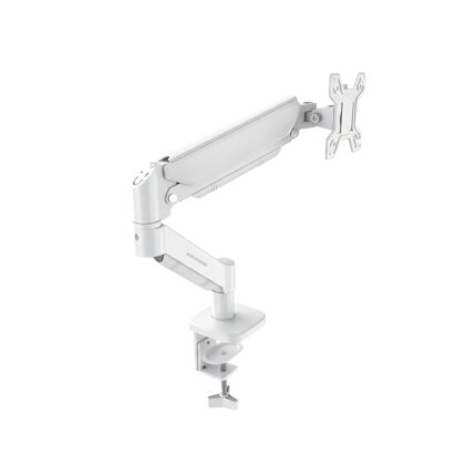 Mars Gaming MARMPRO1 Supporto da tavolo con braccio articolato per monitor fino a 32" - Accessori inclusi - Articolato a 360° - VESA 100x100 - Molla a gas - 480x460x115 mm - Colore: bianco