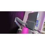 Mars Gaming MARMPRO1 Supporto da tavolo con braccio articolato per monitor fino a 32" - Accessori inclusi - Articolato a 360° - VESA 100x100 - Molla a gas - 480x460x115 mm - Colore: bianco - immagine 5