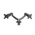 Mars Gaming MARMPRO2 Supporto da tavolo con bracci articolati per 2 monitor fino a 32" - Accessori inclusi - Articolato a 360° - VESA 100x100 - Molla a gas - 1000x460x115 mm - Colore nero