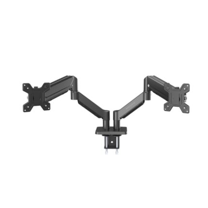 Mars Gaming MARMPRO2 Supporto da tavolo con bracci articolati per 2 monitor fino a 32" - Accessori inclusi - Articolato a 360° - VESA 100x100 - Molla a gas - 1000x460x115 mm - Colore nero