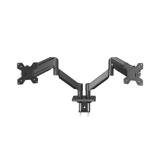 Mars Gaming MARMPRO2 Supporto da tavolo con bracci articolati per 2 monitor fino a 32" - Accessori inclusi - Articolato a 360° - VESA 100x100 - Molla a gas - 1000x460x115 mm - Colore nero
