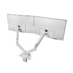 Mars Gaming MARMPRO2 Supporto da tavolo con bracci articolati per 2 monitor fino a 32" - Accessori inclusi - Articolato a 360° - VESA 100x100 - Molla a gas - 1000x460x115 mm - Colore bianco - immagine 3