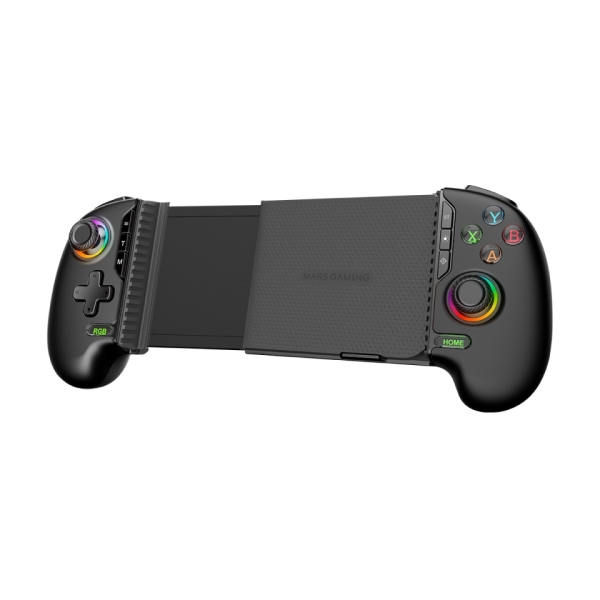 Mars Gaming MGPXPRO Gamepad multipiattaforma - Bluetooth - Autonomia fino a 10 ore - Doppia vibrazione - Batteria da 1000 mAh - Cavo USB-C da 1 m - Smartphone fino a 7" - 210 x 110 x 53 mm - Colore nero