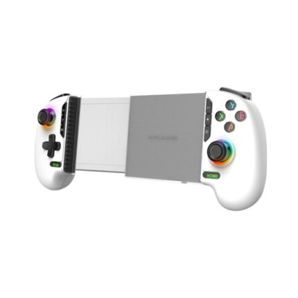 Mars Gaming MGPXPRO Gamepad multipiattaforma - Bluetooth - Autonomia fino a 10 ore - Doppia vibrazione - Batteria da 1000 mAh - Cavo USB-C da 1 m - Smartphone fino a 7" - 210 x 110 x 53 mm - Colore bianco