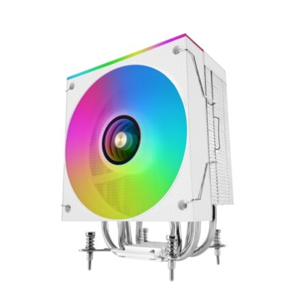 Mars Gaming MCPU-LCD Dissipatore CPU - Potenza TDP fino a 300W - 6 tubi HCT - Ventola PWM FDB da 120 mm - Schermo LCD - Cavo antirumore - Illuminazione ARGB - 122x72x156 mm - Colore bianco
