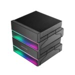 Mars Gaming MCPU-X26 Dissipatore CPU - Potenza TDP fino a 350 W - 6 tubi - Silenzioso - 2 ventole PWM da 120 mm - 2600 rpm - Illuminazione ARGB - 122 x 122 x 158 mm - Colore nero - immagine 4