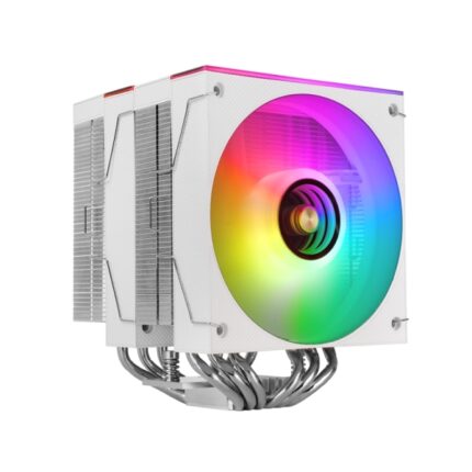Mars Gaming MCPU-X26 Dissipatore CPU - Potenza TDP fino a 350W - 6 tubi - Silenzioso - 2 ventole PWM da 120 mm - 2600 rpm - Illuminazione ARGB - 122x122x158 mm - Colore bianco
