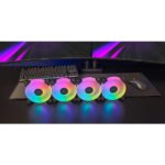 Mars Gaming MF-4A Pacchetto da 4 ventole da 120 mm - 1000 rpm - Illuminazione ARGB senza cornice - FDB - Silenzioso 14 dB - Viti incluse - Cuscinetti idraulici - Colore nero - immagine 5