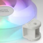 Mars Gaming MF-4A Set di 4 ventole da 120 mm - 1000 rpm - Illuminazione ARGB senza cornice - FDB - Silenzioso 14 dB - Viti incluse - Cuscinetti idraulici - Colore bianco - immagine 2