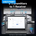 Vention Docking Station 7 in 1 Wireless - HDMI 4K - 2xUSB-C - 3xUSB-A - Cavo USB-C da 15 cm integrato - Portata 50 m - Power Delivery - Colore Nero e Blu - immagine 4