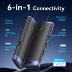 Vention Docking Station 7 in 1 Wireless - HDMI 4K - 2xUSB-C - 3xUSB-A - Cavo USB-C da 15 cm integrato - Portata 50 m - Power Delivery - Colore Nero e Blu - immagine 5