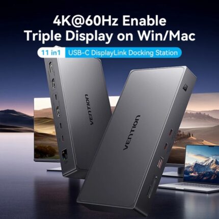 5 m - Ethernet RJ45 - HDMI 4K - DisplayPort - 5xUSB-C - USB-A - Scheda TF - SD - Power Delivery - Colore Grigio