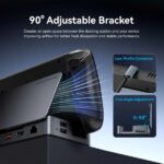Docking station Vention 9 in 1 - Supporto multidispositivo - Vani multipli - Ethernet RJ45 - Cavo incluso - HDMI 4K - 3xUSB-C - 3xUSB-A - Scheda TF - SD - Power Delivery - Colore grigio - immagine 4
