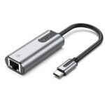 Vention Convertitore da USB-C a Ethernet - Cavo da 15 cm - Velocità fino a 1 Gbps - Involucro in alluminio - Colore grigio