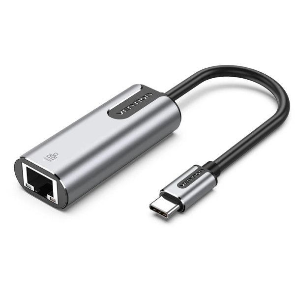 Vention Convertitore da USB-C a Ethernet - Cavo da 15 cm - Velocità fino a 1 Gbps - Involucro in alluminio - Colore grigio Vention Convertitore da USB-C a Ethernet - Cavo da 15 cm - Velocità fino a 1 Gbps - Involucro in alluminio - Colore grigio