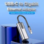 Vention Convertitore da USB-C a Ethernet - Cavo da 15 cm - Velocità fino a 1 Gbps - Involucro in alluminio - Colore grigio - immagine 2