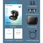 Vention Tiny T13 Auricolari intraurali wireless - Bluetooth 5.3 - Autonomia fino a 6 ore - Portata 10 m - Cancellazione attiva del rumore ANC - Colore nero - immagine 3