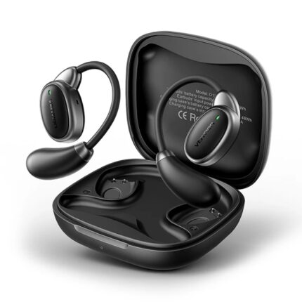 Vention Open Ear 013 Auricolari intrauricolari wireless - Bluetooth 5.4 - Autonomia fino a 8 ore - Ganci in silicone ipoallergenici - Cancellazione del rumore ambientale ENC - IPX4 - Colore nero