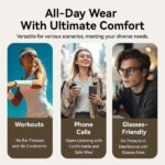 Vention Open Ear 013 Auricolari intrauricolari wireless - Bluetooth 5.4 - Autonomia fino a 8 ore - Ganci in silicone ipoallergenici - Cancellazione del rumore ambientale ENC - IPX4 - Colore nero - immagine 5