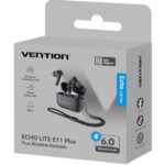 Vention Echo Lite E11 Plus Auricolari intrauricolari wireless - Bluetooth 6.0 - Autonomia fino a 6 ore - Custodia con batteria da 250 mAh - Colore nero - immagine 5