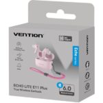 Vention Echo Lite E11 Plus Auricolari intraurali wireless - Bluetooth 6.0 - Autonomia fino a 6 ore - Custodia con batteria da 250 mAh - Colore rosa - immagine 5