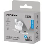 Vention Echo Lite E11 Plus Auricolari intrauricolari wireless - Bluetooth 6.0 - Autonomia fino a 6 ore - Custodia con batteria da 250 mAh - Colore bianco - immagine 5