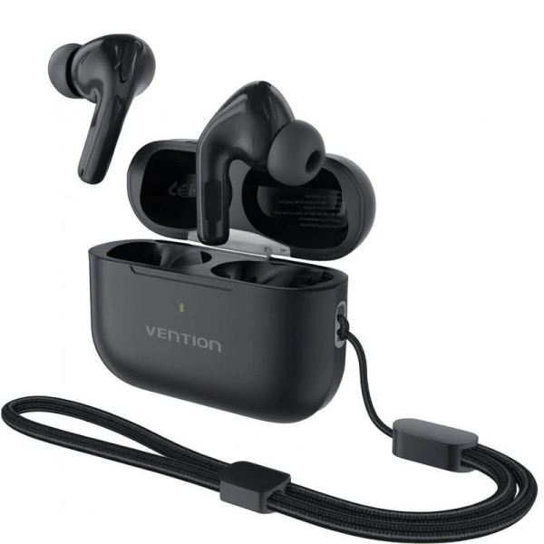 Vention Echo Lite E11 Pro Auricolari intraurali wireless - Bluetooth 6.0 - Custodia con batteria da 300 mAh - Cancellazione attiva del rumore ANC - Colore nero