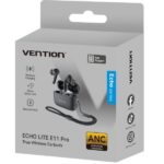Vention Echo Lite E11 Pro Auricolari intraurali wireless - Bluetooth 6.0 - Custodia con batteria da 300 mAh - Cancellazione attiva del rumore ANC - Colore nero - immagine 3