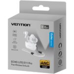 Vention Echo Lite E11 Pro Auricolari intrauricolari wireless - Bluetooth 6.0 - Custodia con batteria da 300 mAh - Cancellazione attiva del rumore ANC - Colore bianco - immagine 3