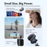 Microfono da bavero wireless Vention - Fissaggio magnetico o a clip - 2 trasmettitori - 1 ricevitore - Cancellazione del rumore tramite IA - Portata fino a 50 m - USB-C con adattatore Lightning - Colore nero - immagine 3