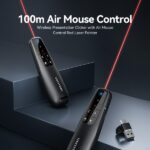 Presentatore wireless Vention - Puntatore laser rosso - Batteria da 200 mAh - Cavo USB-C incluso - Portata fino a 50 m - Controllo del cursore - Colore nero - immagine 2