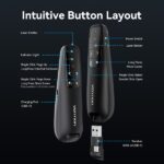 Presentatore wireless Vention - Puntatore laser rosso - Batteria da 200 mAh - Cavo USB-C incluso - Portata fino a 50 m - Controllo del cursore - Colore nero - immagine 5
