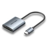 Vention Lettore di schede TF e SD - Cavo USB-C 3.0 da 15 cm - Alluminio - Colore Grigio