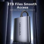 Vention Lettore di schede TF e SD - Cavo USB-C 3.0 da 15 cm - Alluminio - Colore Grigio - immagine 5