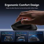 Mouse ergonomico wireless Vention per destrimani - 6 pulsanti - 4000 dpi - Trasmettitore 2,4 GHz - Portata 10 m - Alimentazione a batterie - Colore nero - immagine 5