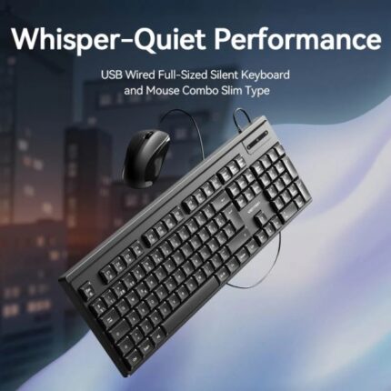 5 m - QWERTY ES - 105 tasti - Mouse simmetrico con 3 pulsanti 1000 dpi - Scocca in ABS - Colore nero