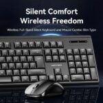 4 GHz - QWERTY ES - 105 tasti - Mouse simmetrico a 3 pulsanti 1200 dpi - Scocca in ABS - Portata fino a 10 m - Alimentazione a batterie - Colore nero