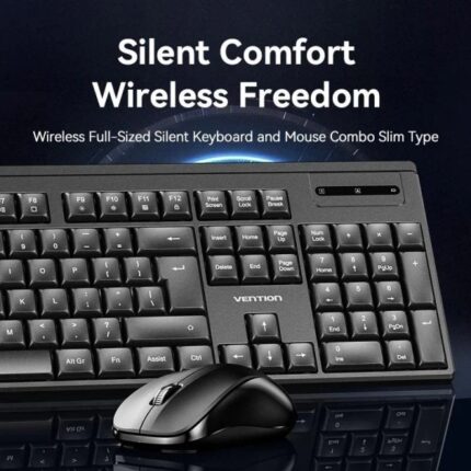 4 GHz - QWERTY ES - 105 tasti - Mouse simmetrico a 3 pulsanti 1200 dpi - Scocca in ABS - Portata fino a 10 m - Alimentazione a batterie - Colore nero