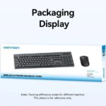 Vention Set tastiera e mouse wireless 2,4 GHz - QWERTY ES - 105 tasti - Mouse simmetrico a 3 pulsanti 1200 dpi - Scocca in ABS - Portata fino a 10 m - Alimentazione a batterie - Colore nero - immagine 4