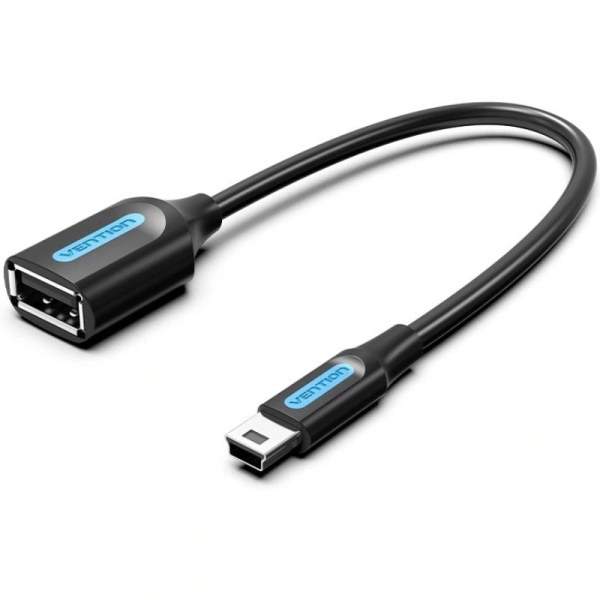 Adattatore USB Vention - Mini-USB maschio - USB-A femmina - 480 Mbps - Cavo da 15 cm - Colore nero Adattatore USB Vention - Mini-USB maschio - USB-A femmina - 480 Mbps - Cavo da 15 cm - Colore nero