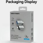 Adattatore Vention per Apple - Lightning maschio - USB-A femmina - Funzione OTG - Alluminio - Colore grigio - immagine 3