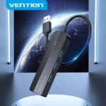 Hub USB 4 in 1 Vention - 3xUSB-A - Ethernet RJ45 - Cavo USB-A da 15 cm - Indicatore LED - Velocità fino a 5 Gbps - Colore nero - immagine 2