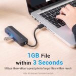 Hub USB 4 in 1 Vention - 3xUSB-A - Ethernet RJ45 - Cavo USB-A da 15 cm - Indicatore LED - Velocità fino a 5 Gbps - Colore nero - immagine 5