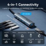 Hub USB 5 in 1 Vention - 3xUSB-A - 2xUSB-C - Cavo USB-A da 15 cm - Indicatore LED - Velocità fino a 5 Gbps - Colore grigio - immagine 4