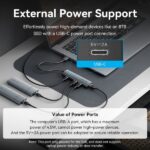 Hub USB 5 in 1 Vention - 3xUSB-A - 2xUSB-C - Cavo USB-A da 15 cm - Indicatore LED - Velocità fino a 5 Gbps - Colore grigio - immagine 5