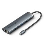 Vention Docking Station 9 in 1 - Cavo USB-C da 15 cm integrato - Ethernet RJ45 - HDMI 4K - 2xUSB-C - Scheda TF - SD - 2xUSB-A - Jack da 3